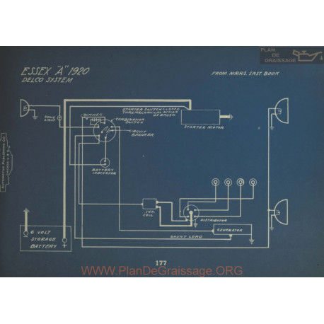 Essex A Schema Electrique 1920 Delco