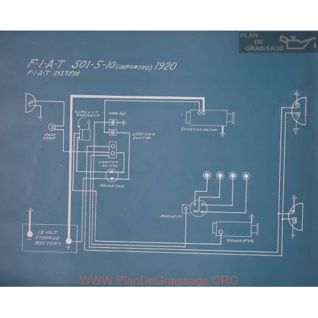 Fiat 501 505 510 Imported Schema Electrique 1920