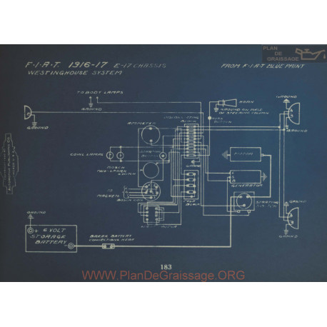 Fiat E17 Schema Electrique 1916 1917 Westinghouse