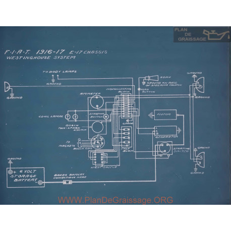 Fiat E17 Schema Electrique 1916 1917