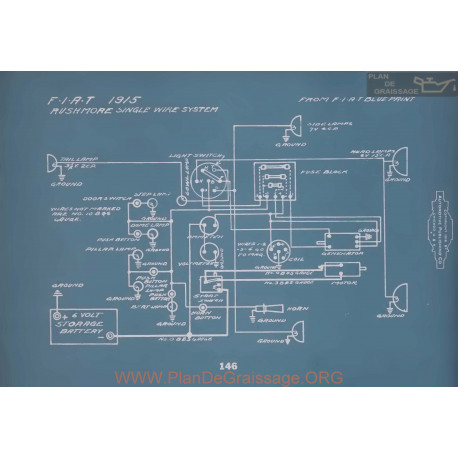 Fiat Rushmore Single Wire Schema Electrique 1915