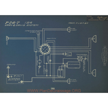 Fiat Schema Electrique 1914 Gray & Davis