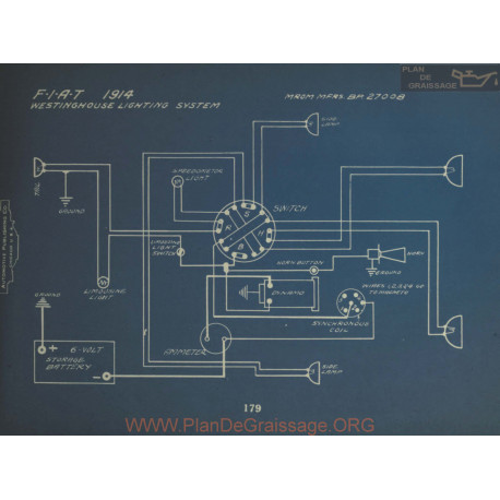 Fiat Schema Electrique 1914 Westinghouse