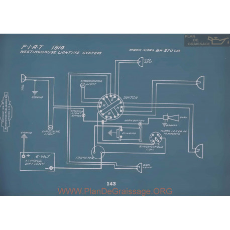 Fiat Westinghouse Lighting Schema Electrique 1914 V2