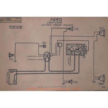 Ford 12volt Schema Electrique 1917 1918 Fishep