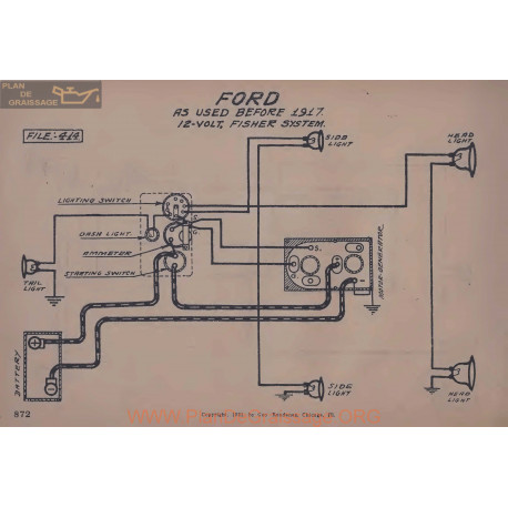 Ford As Used Before 12volt Schema Electrique 1917 Fisher