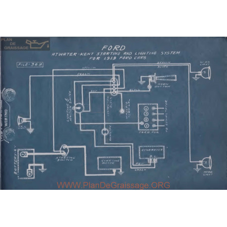 Ford Atwater Kent Lighting Schema Electrique 1919