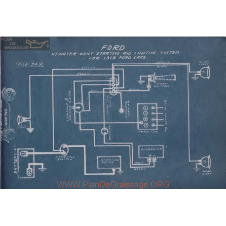 Ford Atwater Kent Lighting Schema Electrique 1919