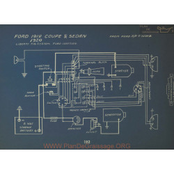 Ford Coupe Sedan Schema Electrique 1919 1920 Liberty