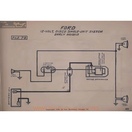 Ford Early Models 12volt Schema Electrique Disco Single