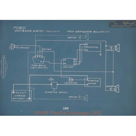 Ford Gray & Davis Two Unit Schema Electrique