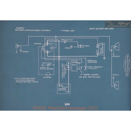 Ford Heinze Springfield Model 33 Schema Electrique