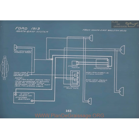 Ford North East Schema Electrique 1913