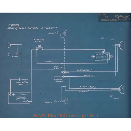 Ford Single Unit Gray & Davis Schema Electrique