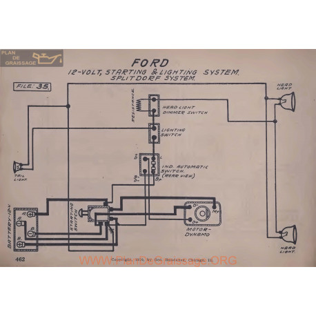Ford Starting Lighting 12volt Schema Electrique Splitdorf V2