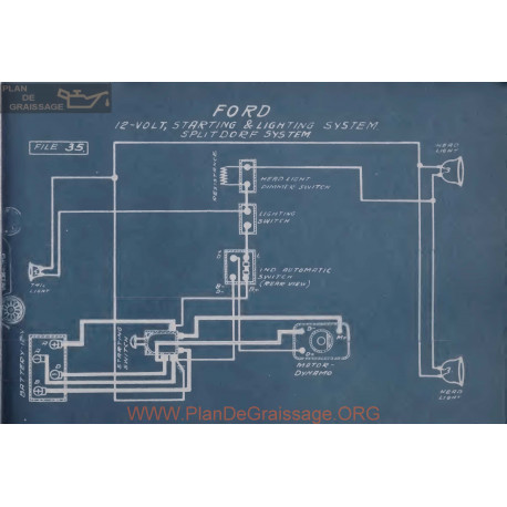 Ford Starting Lighting 12volt Schema Electrique Splitdorf