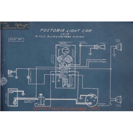 Fostoria Light 6volt Schema Elctrique 1916 Allis Chalmers