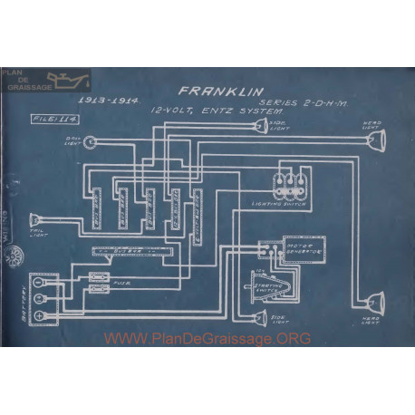 Franklin 2 D H M 12volt Schema Electrique 1913 1914 Entz