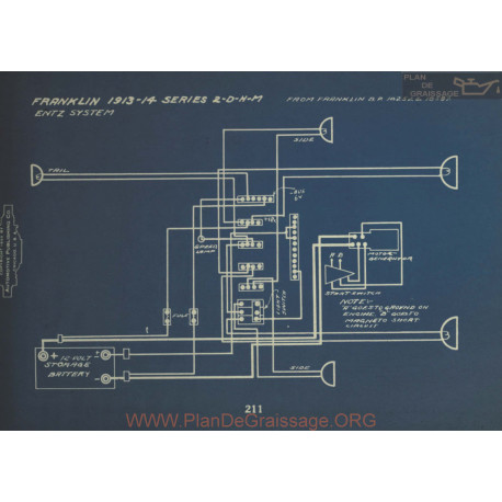 Franklin 2 D N M Schema Electrique 1913 1914 Entz