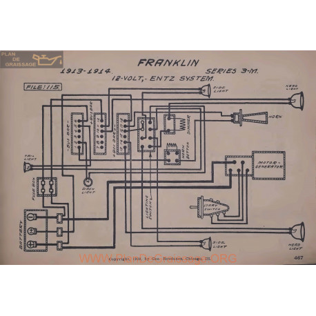 Franklin 3m 12volt Schema Electrique 1913 1914 Entz