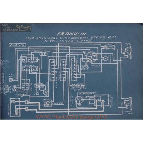 Franklin 6m Coupe Berlin Bidies 12volt Schema Electrique 1914 1915 1916 Entz