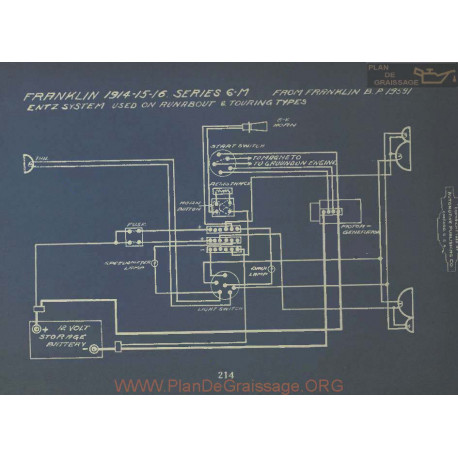 Franklin 6m Schema Electrique 1914 1915 1916 Entz Runabout