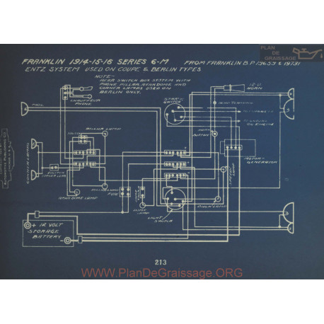 Franklin 6m Schema Electrique 1914 1915 1916 Entz