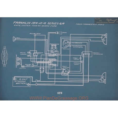 Franklin 6m Sedan Schema Electrique 1914 1915 1916 V2