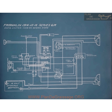 Franklin 6m Sedan Schema Electrique 1914 1915 1916