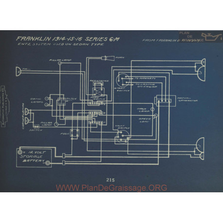 Franklin 6m Sedanschema Electrique 1914 1915 1916 Entz