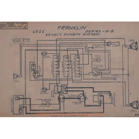 Franklin 9b 12volt Schema Electrique 1921 Dyneto