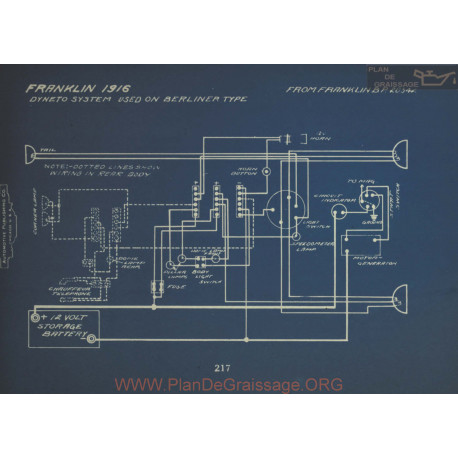 Franklin Berline Schema Electrique 1916 Dyneto