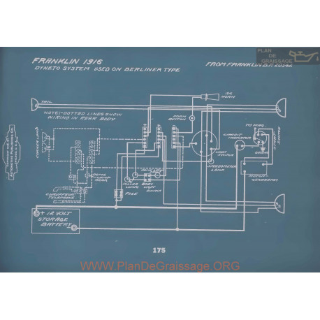 Franklin Berliner Schema Electrique 1916