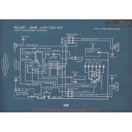 Glide Light Six 40 Schema Electrique 1918