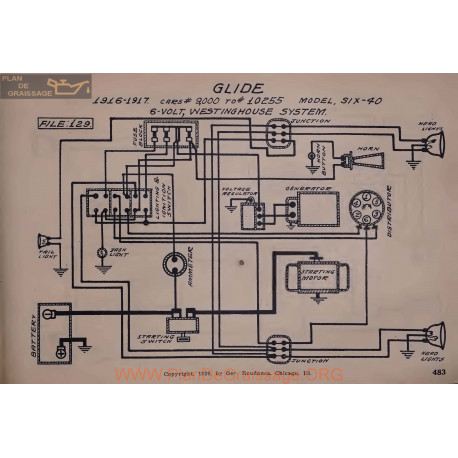 Glide Six 40 6volt Schema Elctrique 1916 1917 Westinghouse