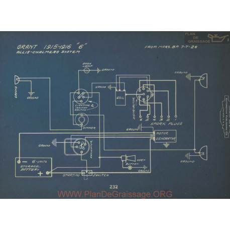 Grant 6 Schema Electrique 1915 1916 Allis Chalmers