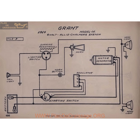 Grant M 6volt Schema Electrique 1914 Allis Chalmers