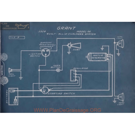 Grant M 6volt Schema Electrique 1914 Allis Charmers