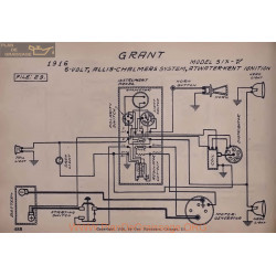 Grant Six V 6volt Schema Electrique 1916 Allis Chalmers