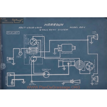 Harroun Aa1 6volt Schema Electrique 1917 1918 1919