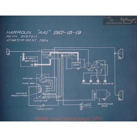 Harroun Aa1 Schema Electrique 1917 1918 1919