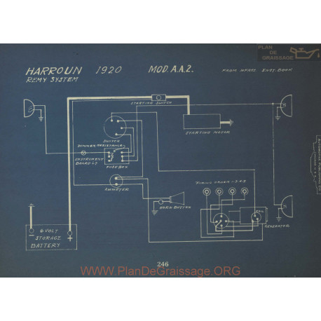 Harroun Aa2 Schema Electrique 1920 Remy