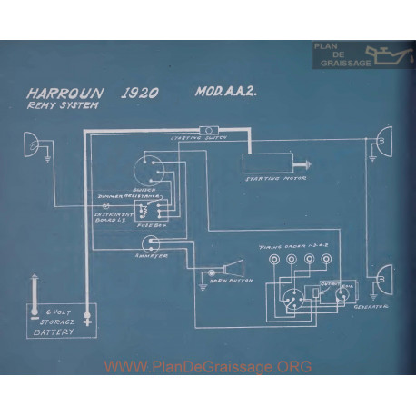 Harroun Model Aa2 Schema Electrique 1920