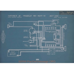 Haynes 12 40 40r 41 Schema Electrique 1917 1918