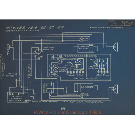 Haynes 26 27 28 Schema Electrique 1914 Leece Neville