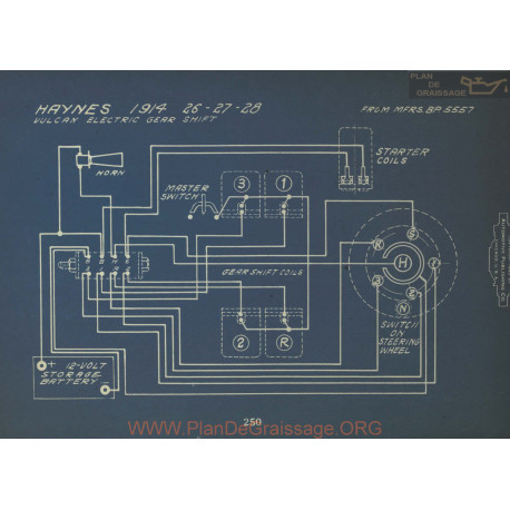 Haynes 26 27 28 Schema Electrique 1914 Vulcan