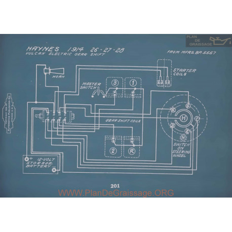 Haynes 26 27 28 Vulcan Schema Electrique 1914