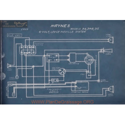 Haynes 34 34r 35 6volt Schema Electrique 1916 Leece Neville