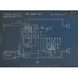 Haynes 36 36r 37 Schema Electrique 1916 1917 Leece Neville