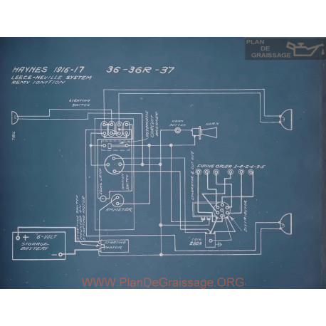 Haynes 36 36r 37 Schema Electrique 1916 1917